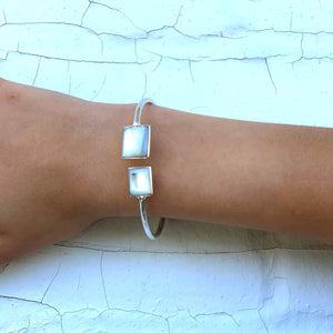 Mother of Pearl Square Cuff Bracelet