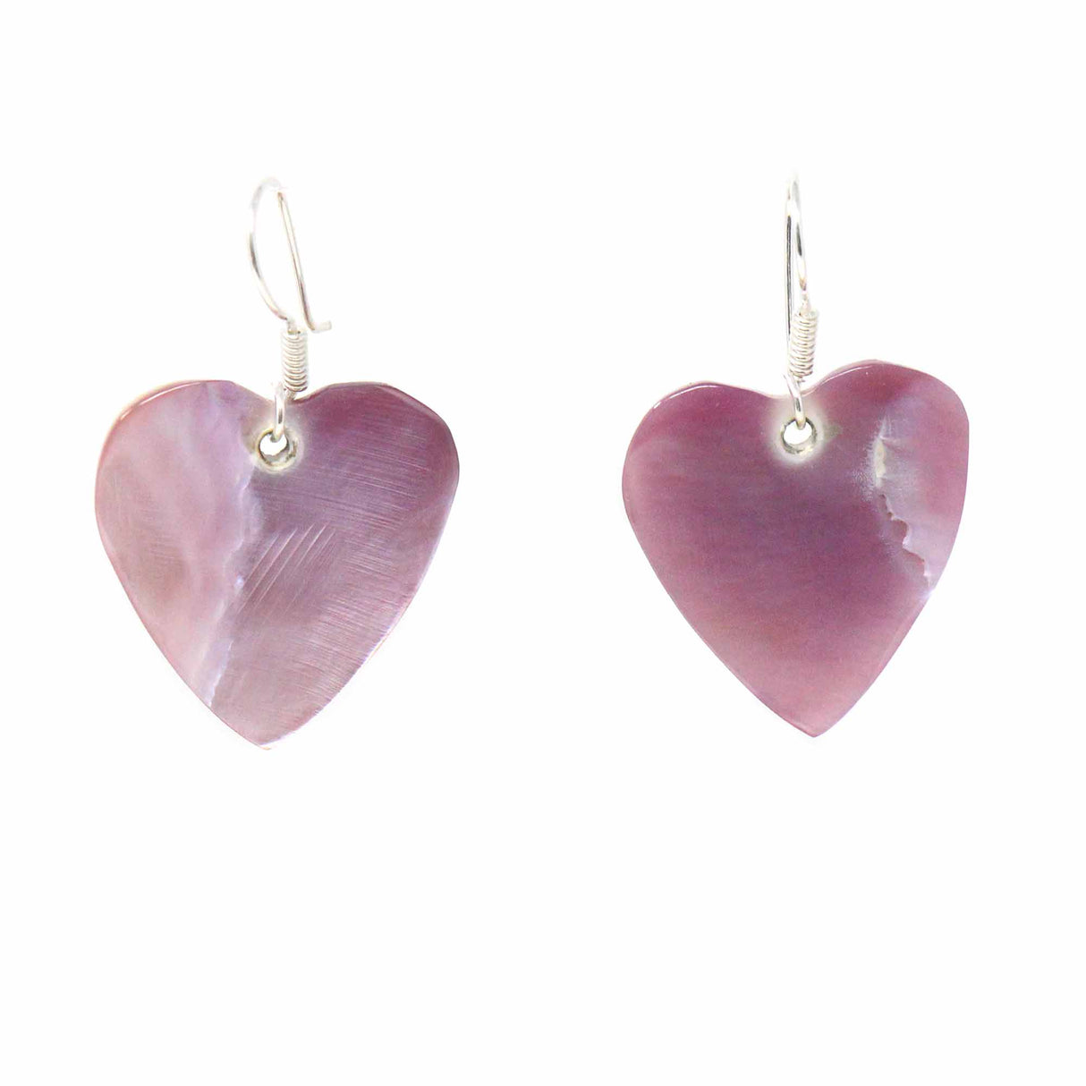 Pink Mother of Pearl Hearts Earrings