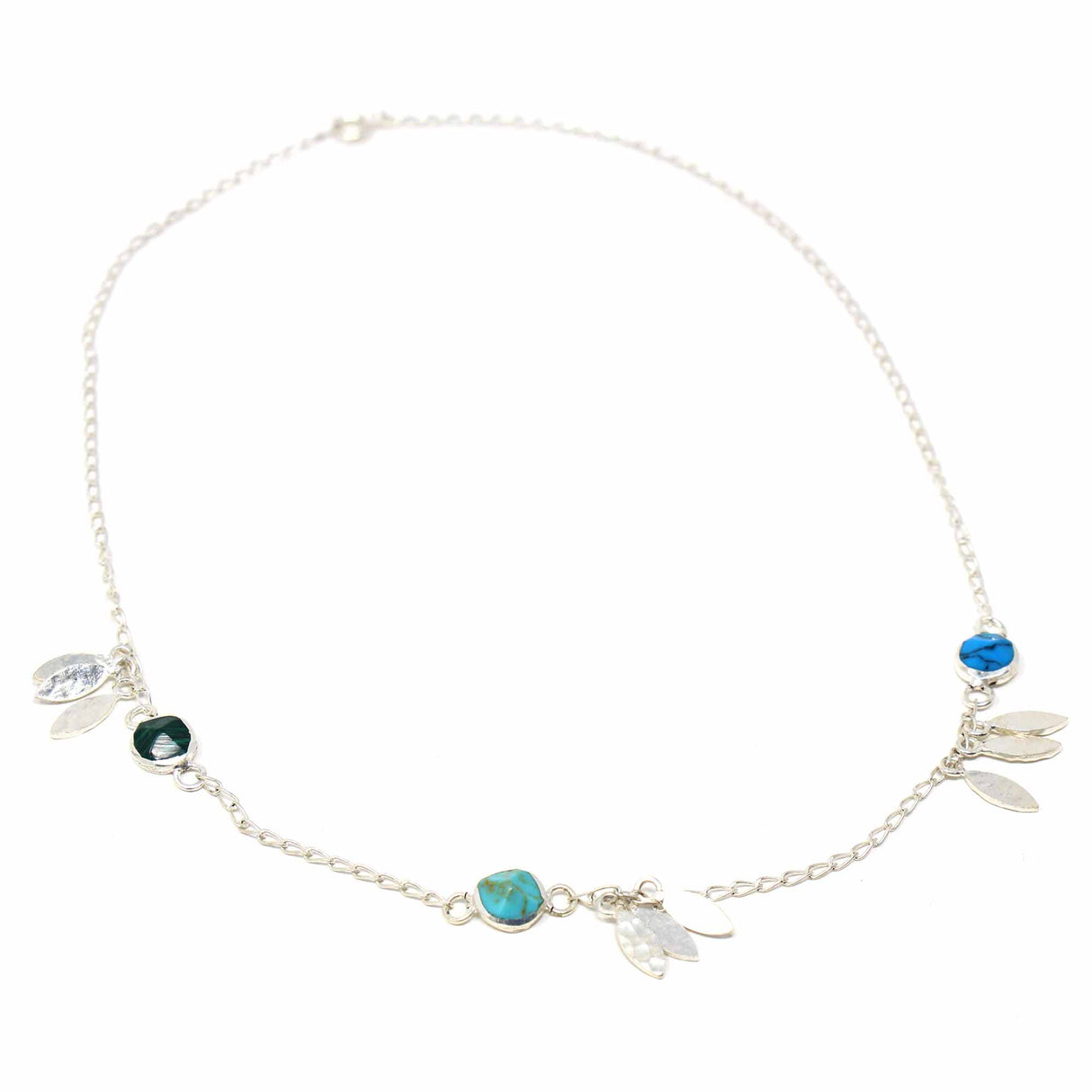 Feathers and Turquoise Necklace