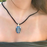 Abalone and Black Stripe Pendant