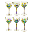 The Wine Savant Recycled Glass Wine Glasses - Mexican Wine Glasses Set of 6, Mexican Luxury Hand Blown Wine and Water Glasses (8 ounces each) Cobalt Cinco De Mayo Glasses - Confetti Wine Glasses-0