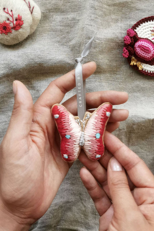 Vibrant Butterfly Ornament, Crafted by Syrian refugees living in Lebanon