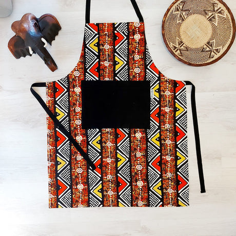 Handmade African Print Apron with Pocket-1