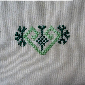 Heart Leather Clutch - Green