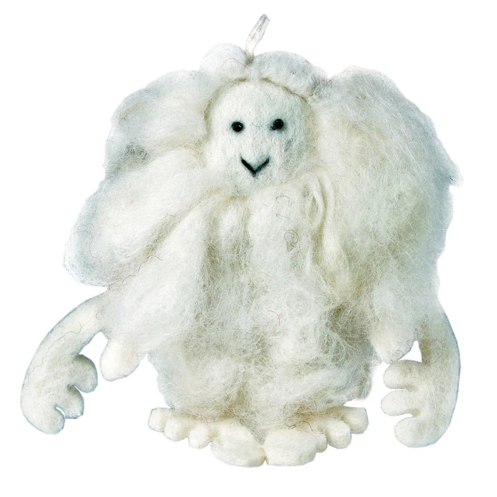 White Felt Yeti Ornament