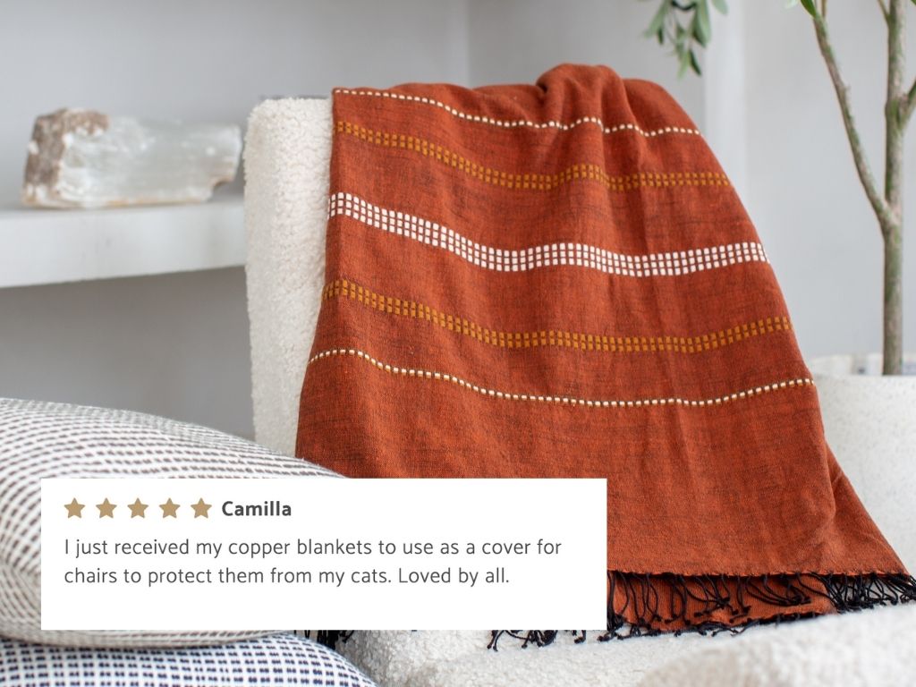 Zenach Handwoven Ethiopian Cotton Throw Blanket