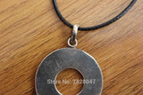 Handmade Nepal Circle 33mm Pendant Necklace Ethnic Tibetan Six Mantras