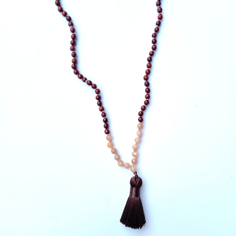 Sunstone and Rosewood Mala-1