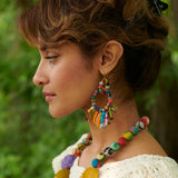 Kantha Interlocking Fringe Earrings