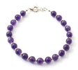 Amethyst Violet Bracelet With Silver Beads-0