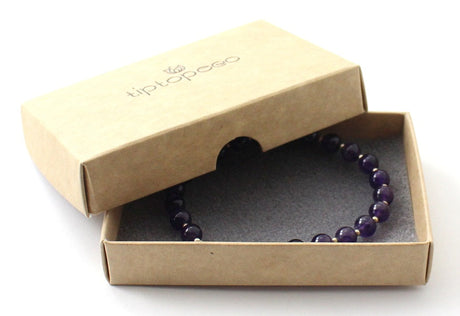 Amethyst Violet Bracelet With Silver Beads-1