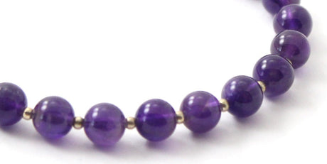 Amethyst Violet Bracelet With Silver Beads-2