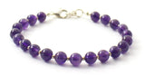 Amethyst Violet Bracelet With Silver Beads-3