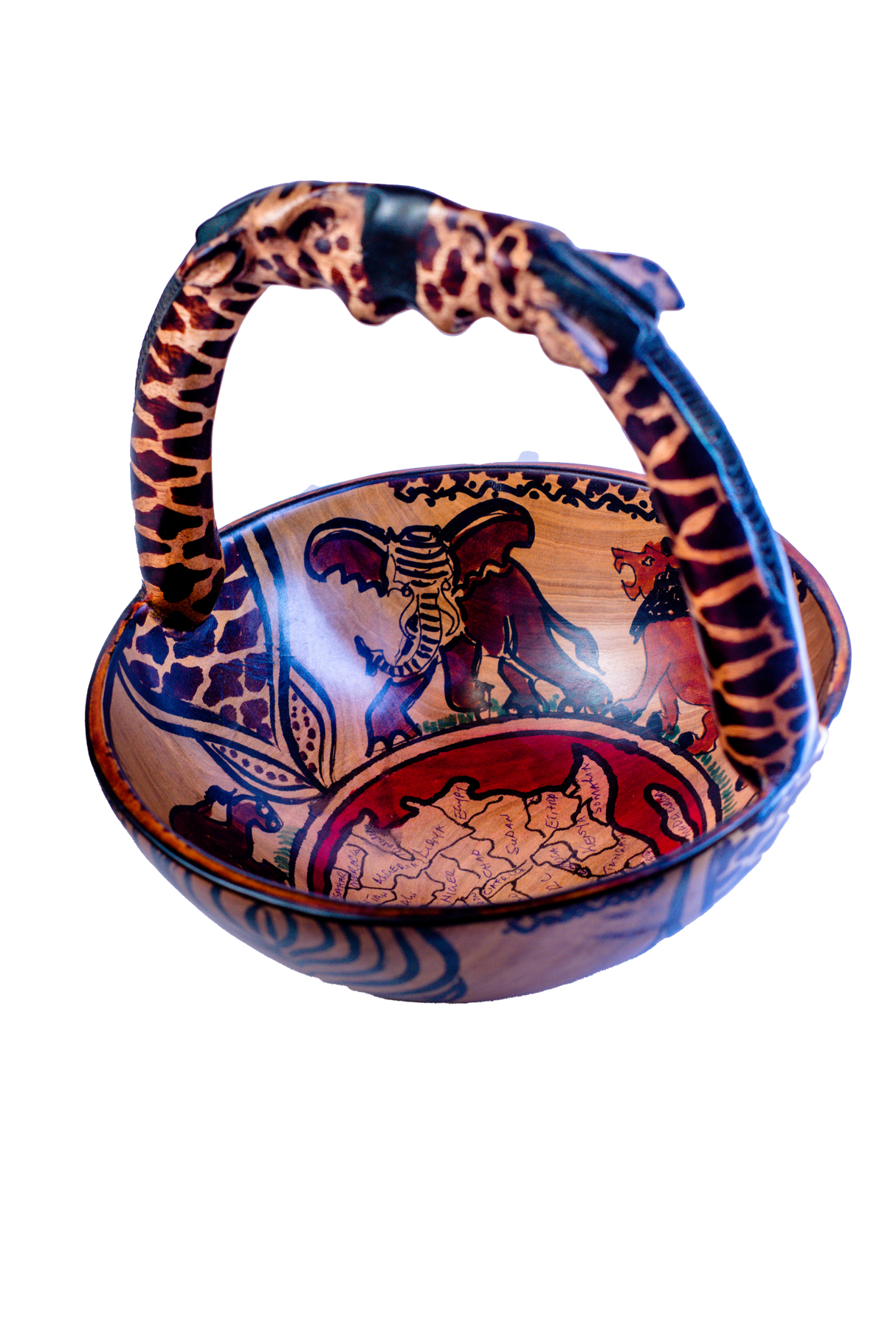 Animal Pattern Bowl with Giraffe Handle