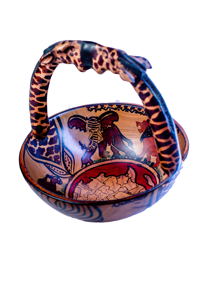 Animal Pattern Bowl with Giraffe Handle