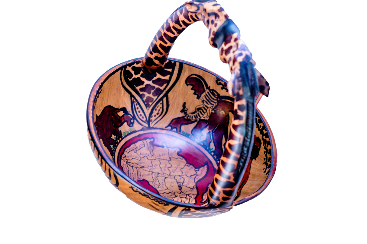 Animal Pattern Bowl with Giraffe Handle