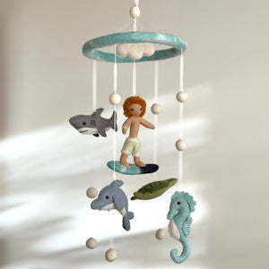 Baby Mobile - Surfer Boy & Ocean Creatures