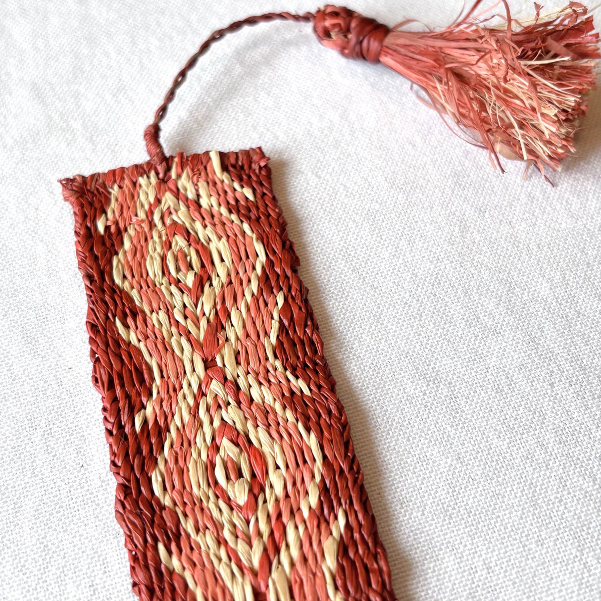 Cardwoven Raffia Bookmark - Egyptian Red