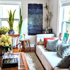 Wild Silk Color Field Wall Hanging - Indigo