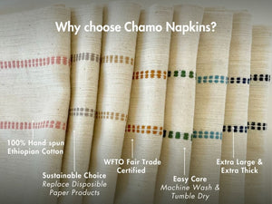 Chamo Handwoven Ethiopian Cotton Napkins | Set of 2