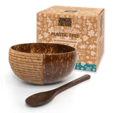 Patterned Coconut Bowl & Spoon Single Set-1