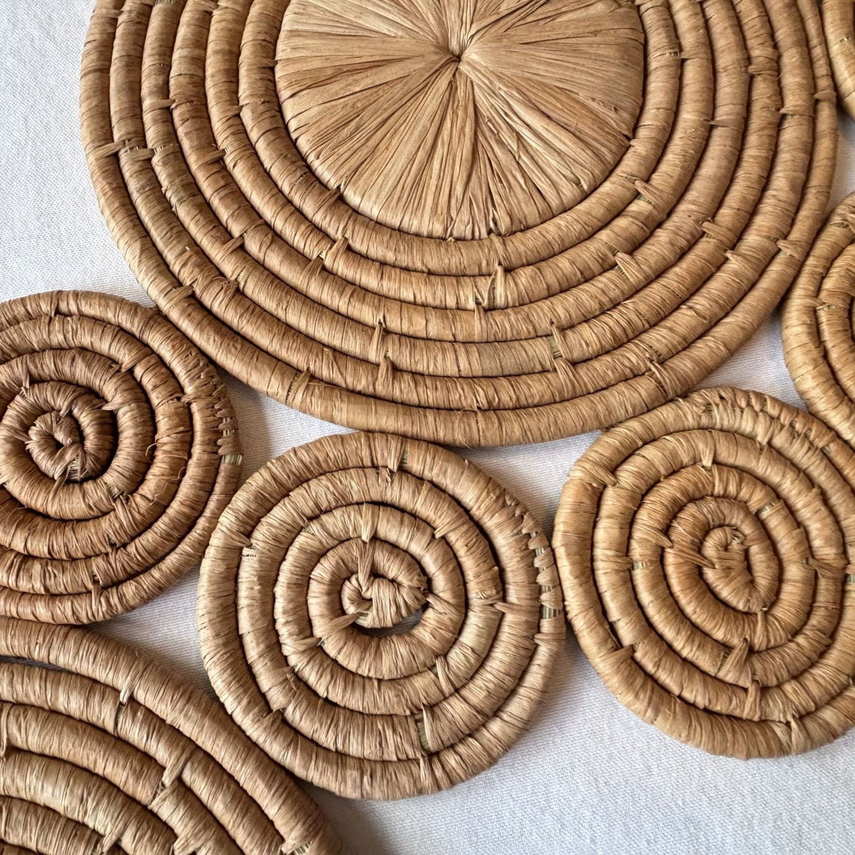 Coiled Raffia Wall Hanging / Table Runner