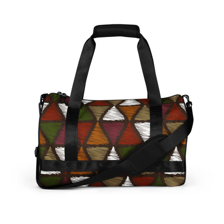 Crossbody Water-resistant Travel Bag, Multicolor Tribal Pattern-0