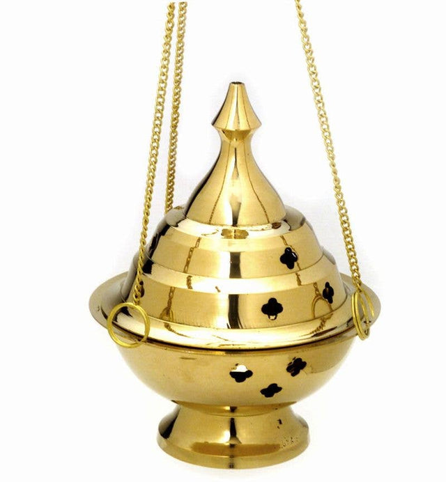 Hanging Brass Incense Burner 6"-0