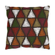 Decorative Indoor/outdoor Pillow, Forest Green Tribal Quilt Pattern-1