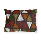 Decorative Indoor/outdoor Pillow, Forest Green Tribal Quilt Pattern-2