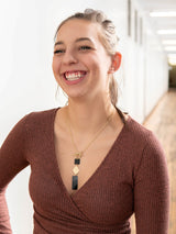 Slate + Gold Dangle Necklace