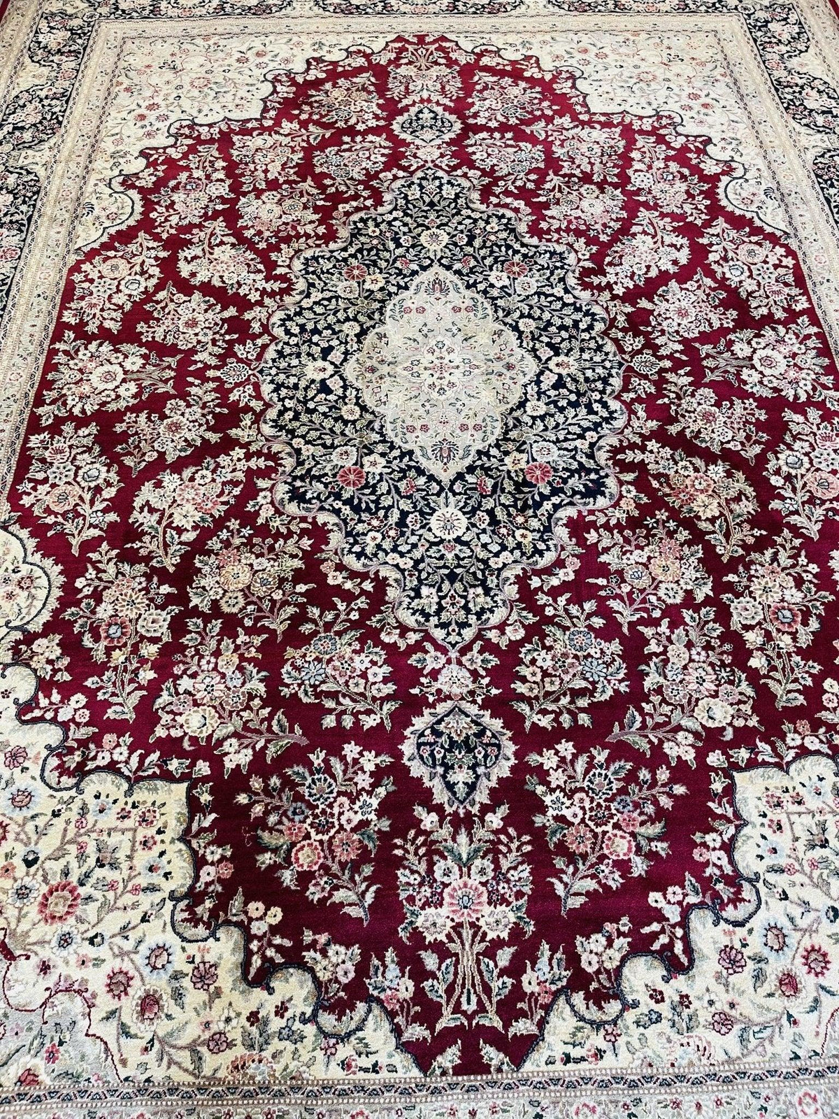 Exquisite Mint Hand-Knotted Peshawar Oriental Wool Rug – 9' x 12'