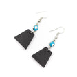 Blue eyes and trapezoidal pendant earrings-ER-091-0