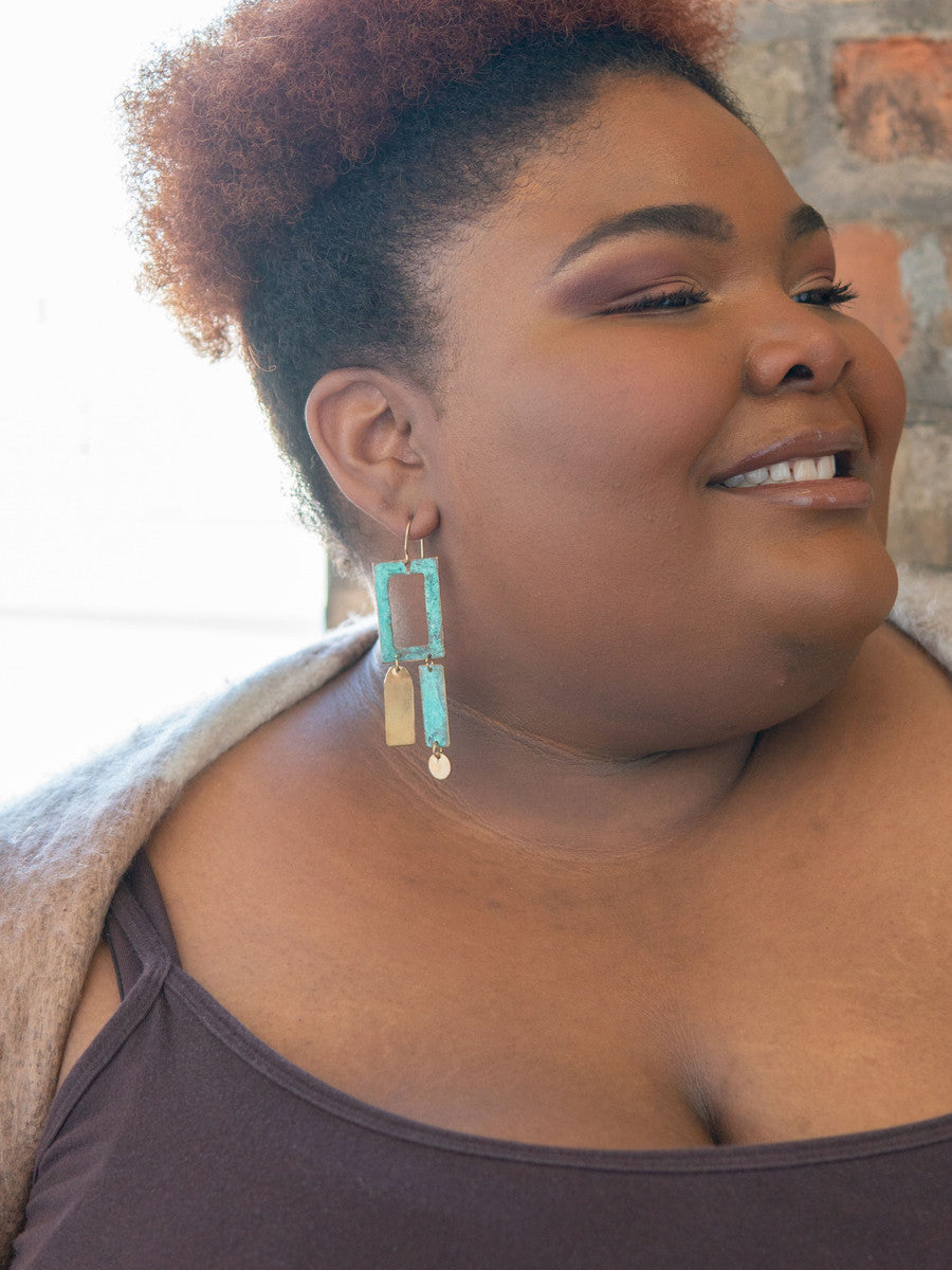 Patina Frame Artisanal Earrings