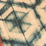 Raffia Shibori Table Runner - Turtle Pattern - Green