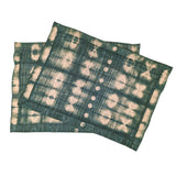 Raffia Shibori Placemat (Pair) - Cocoon & Moth Pattern - Green