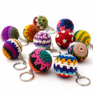 Mini Foot Bag Handmade Stress Ball Sack Crochet Keychain – Guatemala