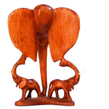 Handmade Elephant Wall Plaque with 2 Small Elephants