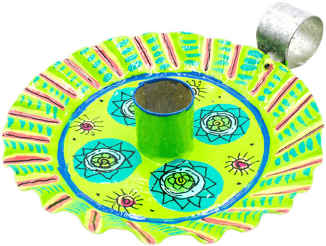 handmade painted metal candle holder 2
