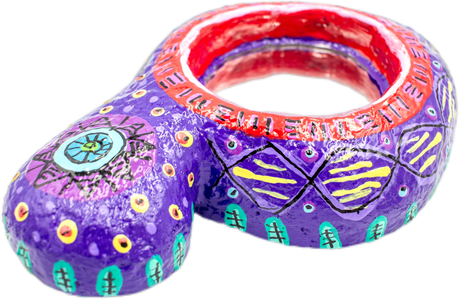 handmade painted paper mache mouse shapped piggy bank 38