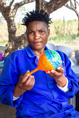 handmade painted wood crocodile 6