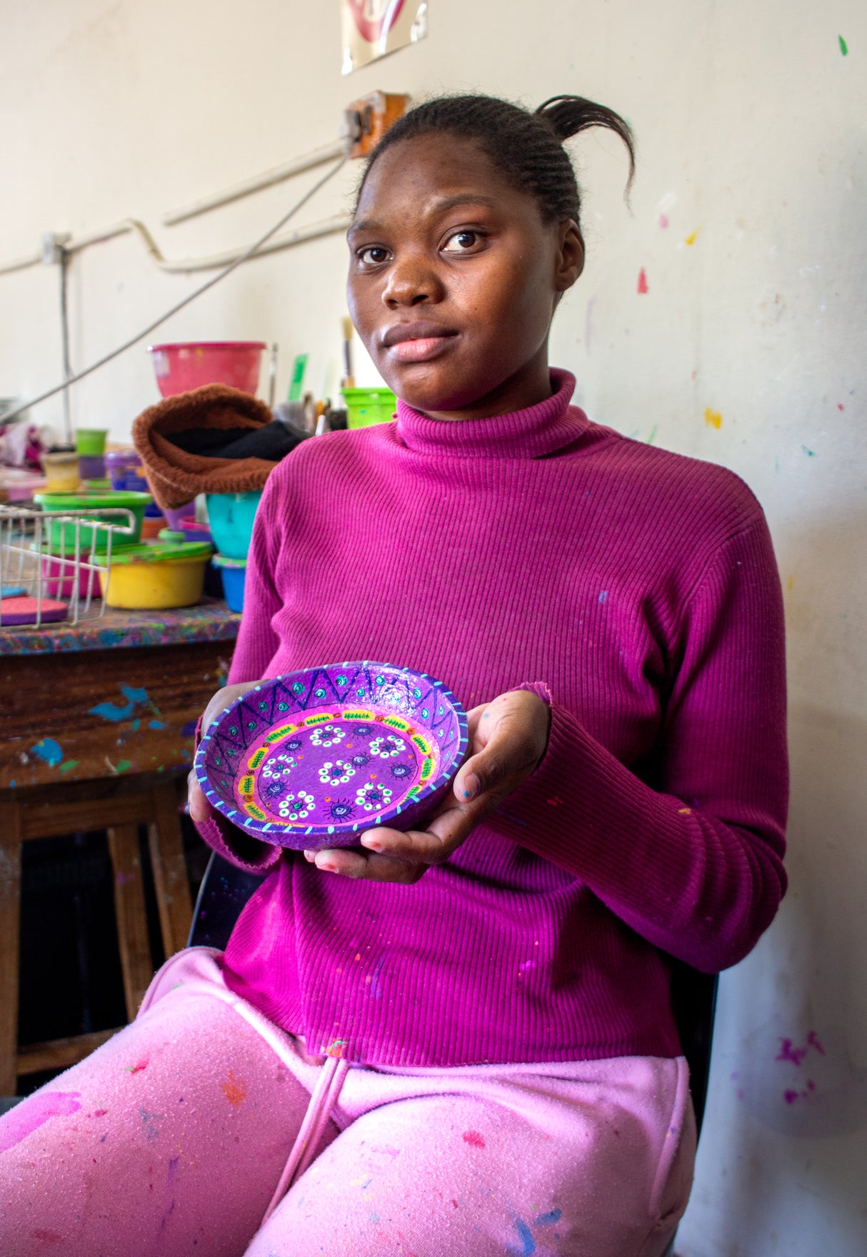 handmade painted wood crocodile 7