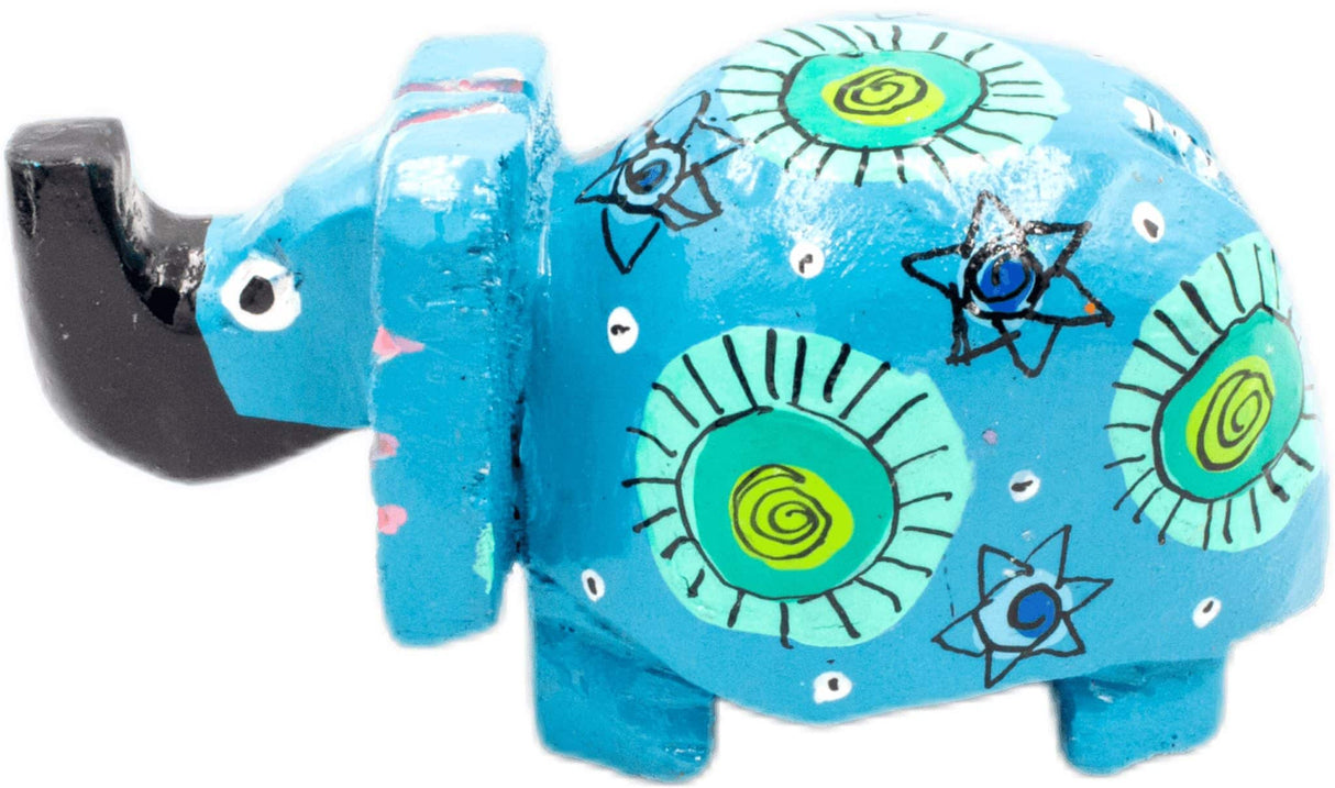 handmade painted wood hippo 5