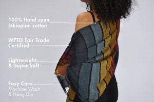 Hassate Handwoven Ethiopian Cotton Shawl