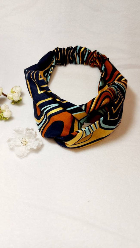 Boho Print Turban Headband and Scrunchie Set-5