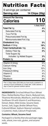 Za'atar Pita Chips (6.5oz.) Please select spicy or original za'atar.