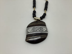 Tuareg ebony silver necklace