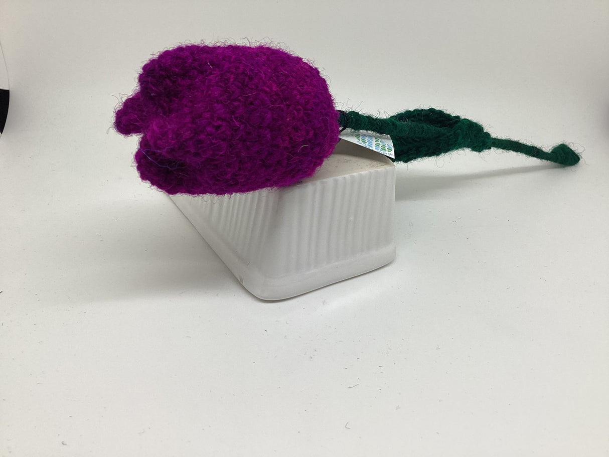 Handmade Fair Trade Wool Tulip – Eco-Friendly, Crocheted, Unique Floral Decoration
