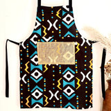 The Mashona, Adjustable, Burlap Pocket, Wax Print Aprons-6