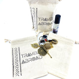 Hand Stamped, Travel Abroad, Cotton Drawstring Pouches 4" x 6"-3